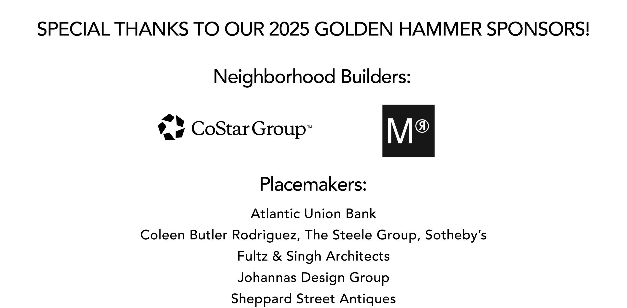 Golden Hammer Sponsors Final