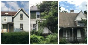 Three historic homes in Southern Barton Heights that will be rehabilitated for affordable housing. 
